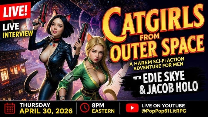 We’ll be on PopPop’s LitRPG+ World Podcast – Thursday, April 30 @ 8pm EST!